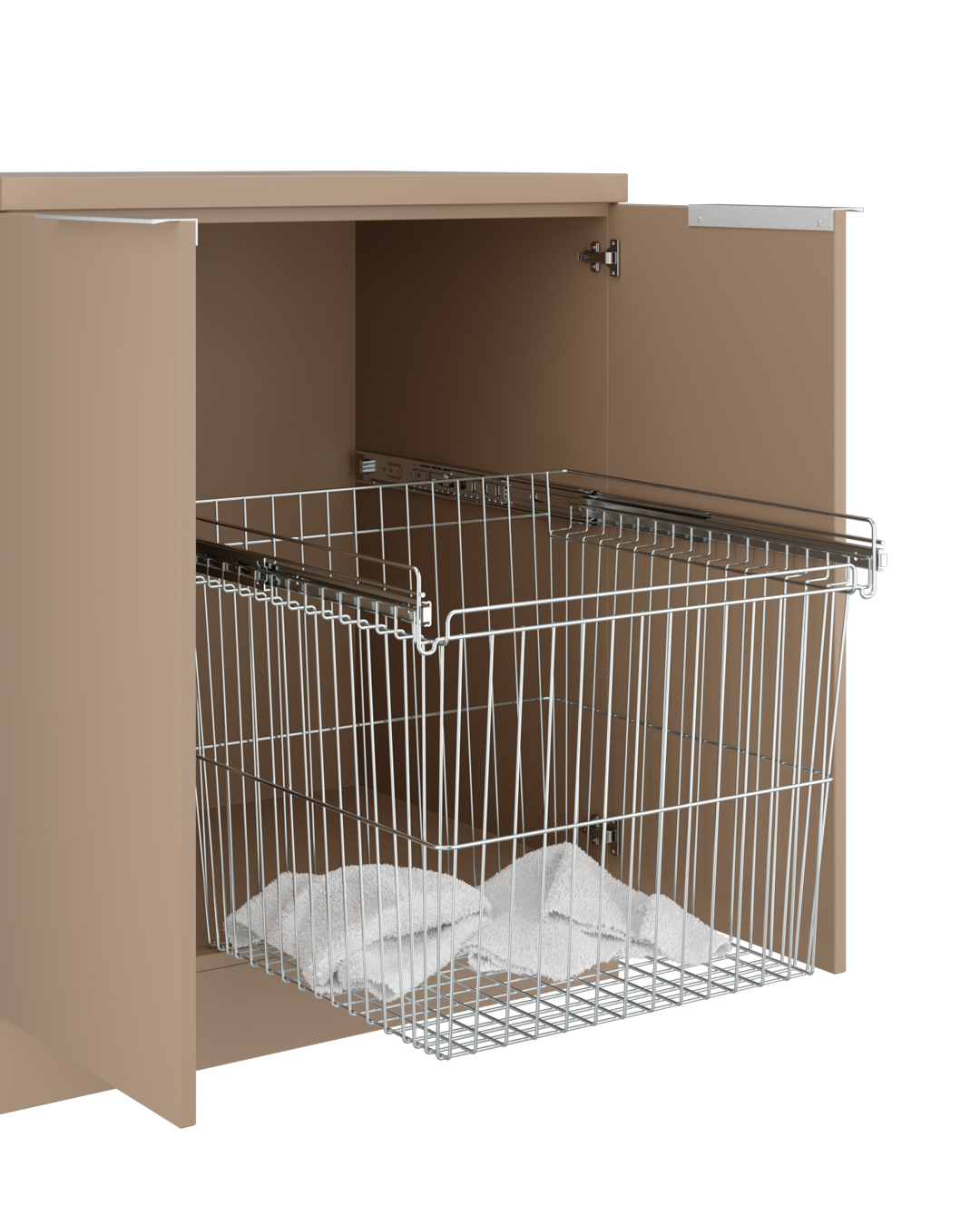 Colorbar towel basket - Washbasin in beige - Matt black